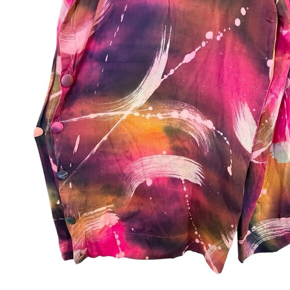 Devil Tris Collection By Patricia Hermann Wide Leg Crop Tie Dye Art Pants Funky - Picture 3 of 6